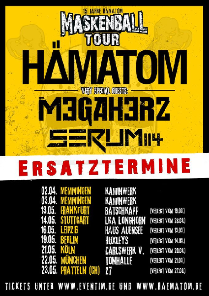 Hmatom: Maskenball 2020 Tour Ersatztermine