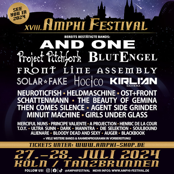 AMPHI FESTIVAL: Weitere Bands besttigt - Project Pitchfork und viele mehr!
