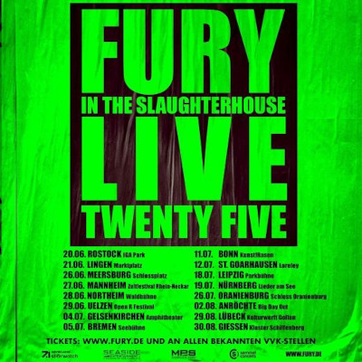 Fury InThe Slaughterhouse - Fury Live Twenty Five - Tourflyer