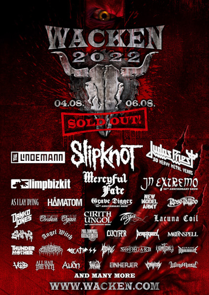 Wacken Open Air 2022 -  Line Up Stand September 2021