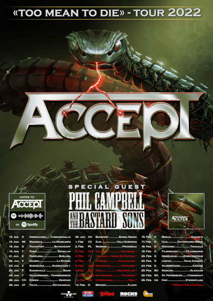 Accept "Too Mean To Die" Tour 2022