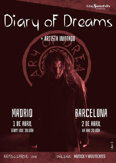 DIARY OF DREAMS: Zwei Spanien-Shows im April 2022